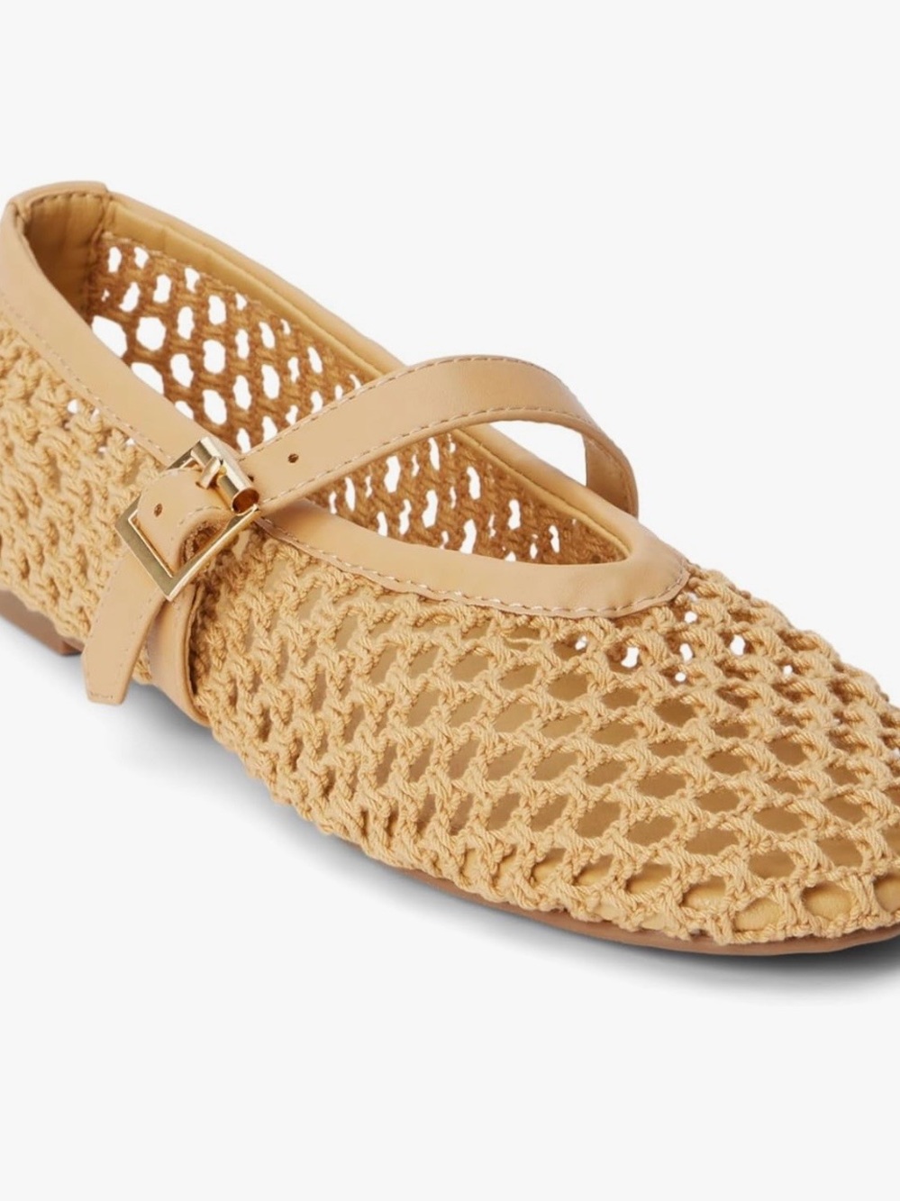 NWOT Coconuts by Matisse Women's Tan Crochet Mary Jane Flats - Picture 3 of 7